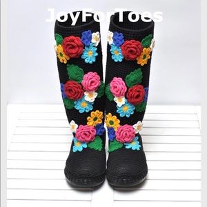 Crocheted Flower Boots